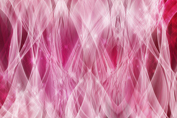 Pink wavy background with sparkling light effects