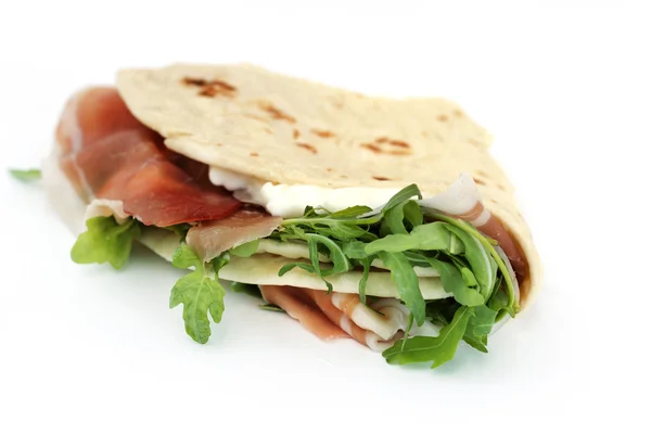 Typisch italienisches Sandwich mit Schinken — Stockfoto