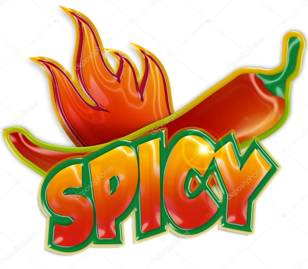 Chili pepper and blaze on white background
