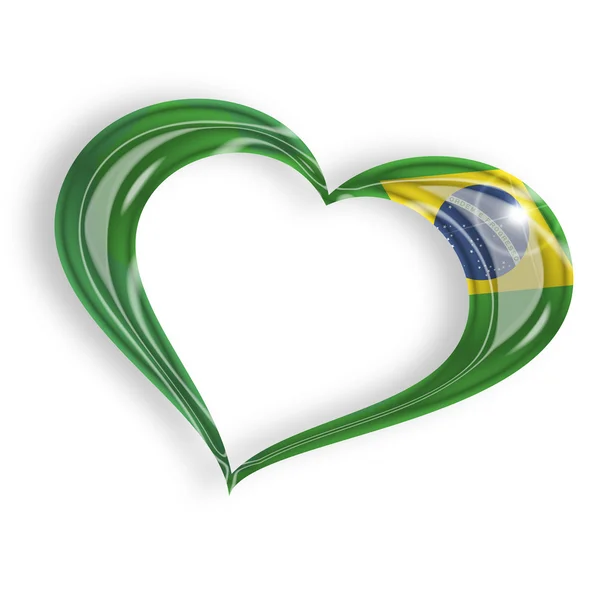 Heart with brazilian flag — Stock Photo, Image