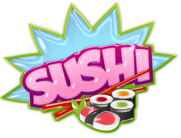 Sushi, maki och ätpinnar — Stockfoto