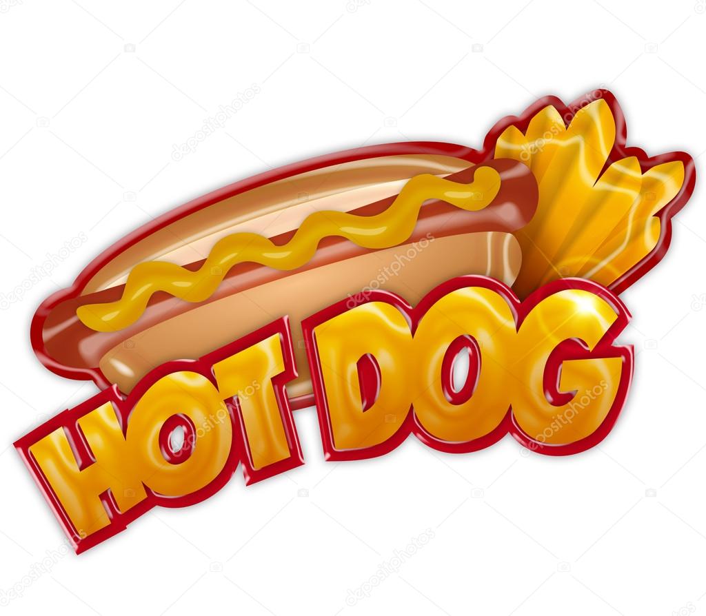 Hot dog label isolated on white background