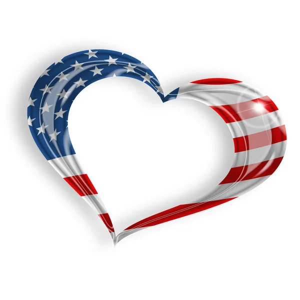 Heart with american flag — Stock Photo, Image