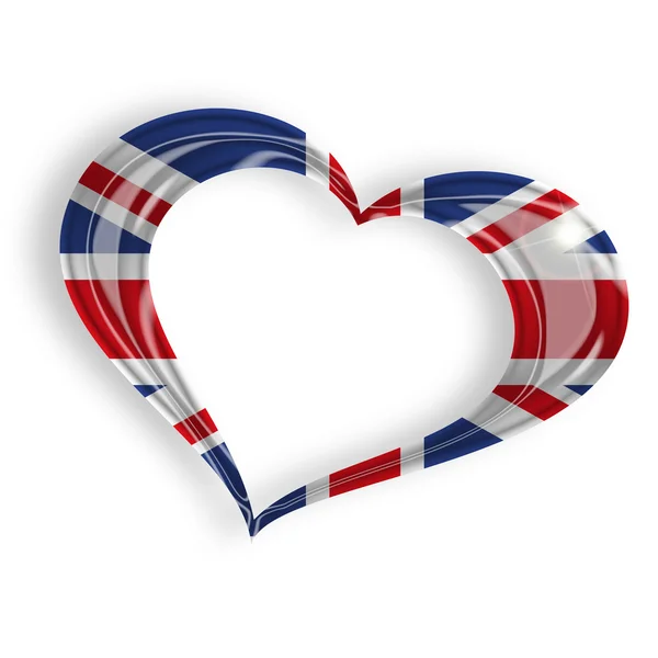 Coeur avec drapeau britannique — Photo