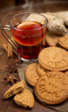 Zencefilli kurabiye mulled şarap ve baharatlar