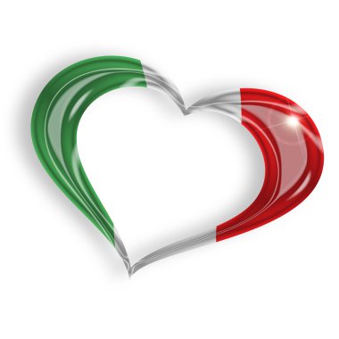 heart with italian flag colors clipart