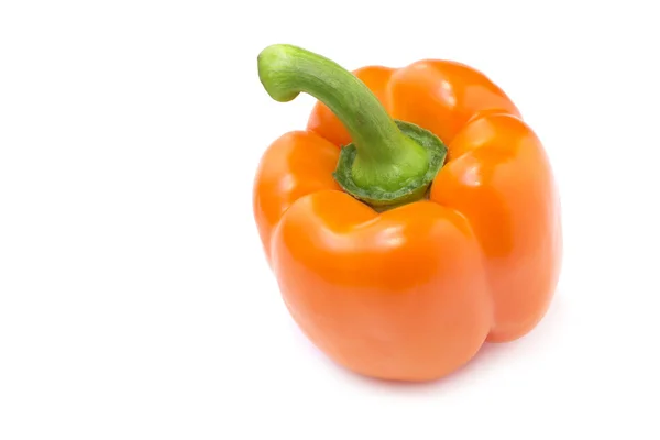 Close up of an orange pepper on white background — Stock Photo, Image