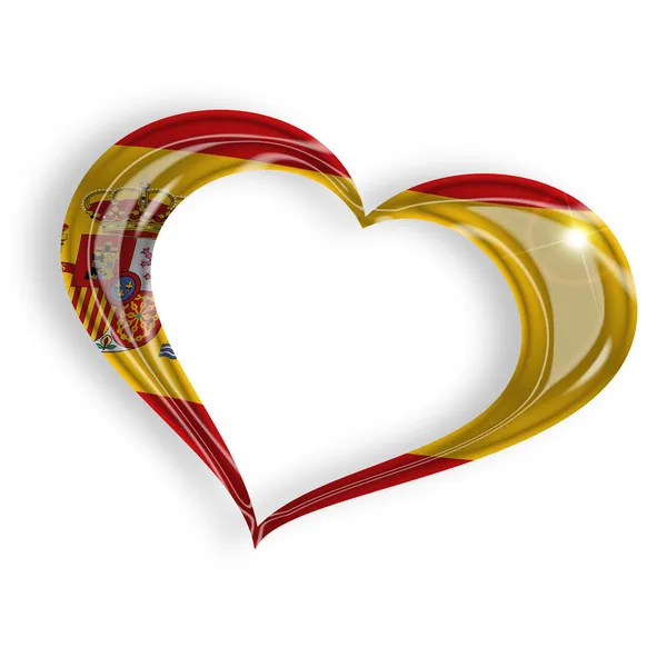 Corazón con colores de bandera española — Foto de Stock