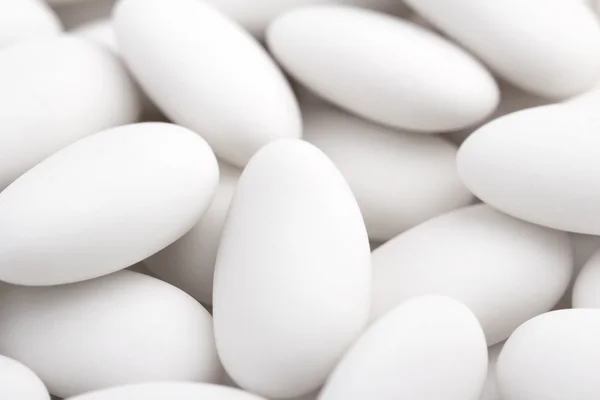 Close up of a group of white sugared almonds — Stock Photo, Image