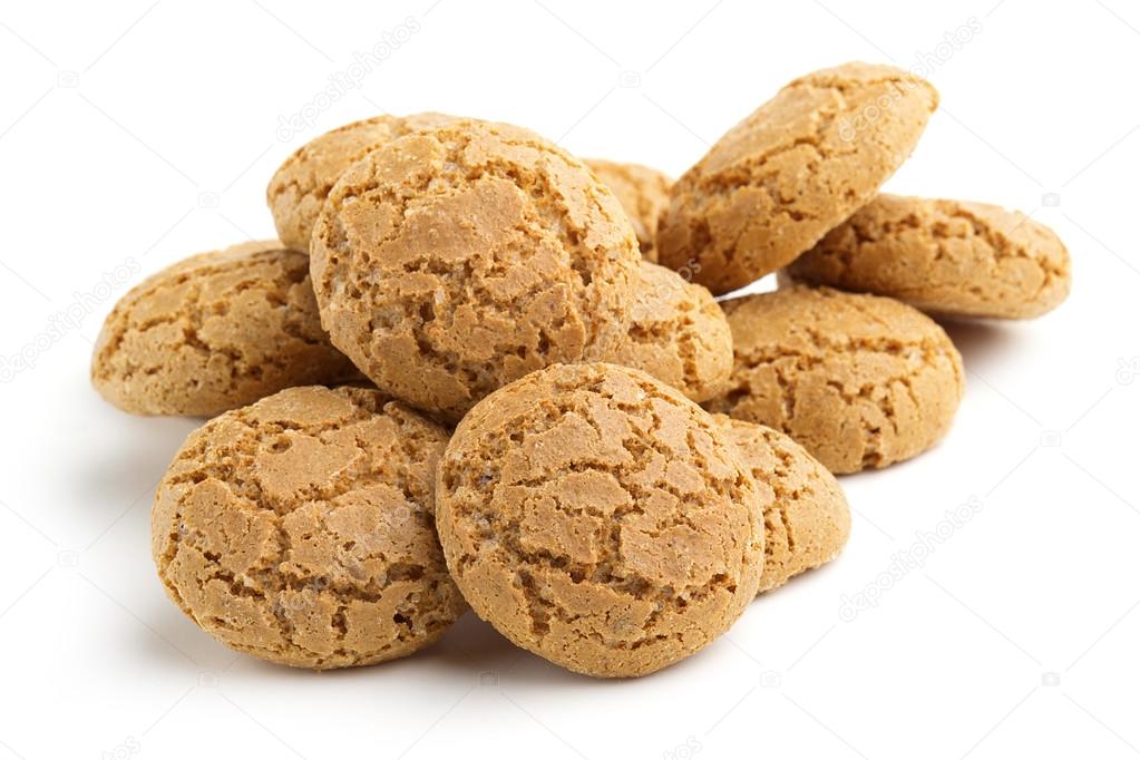 heap of biscuits isolated on white background