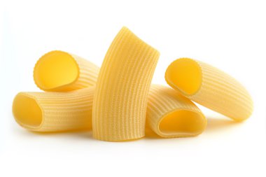 heap of italian pasta isolated on white background clipart