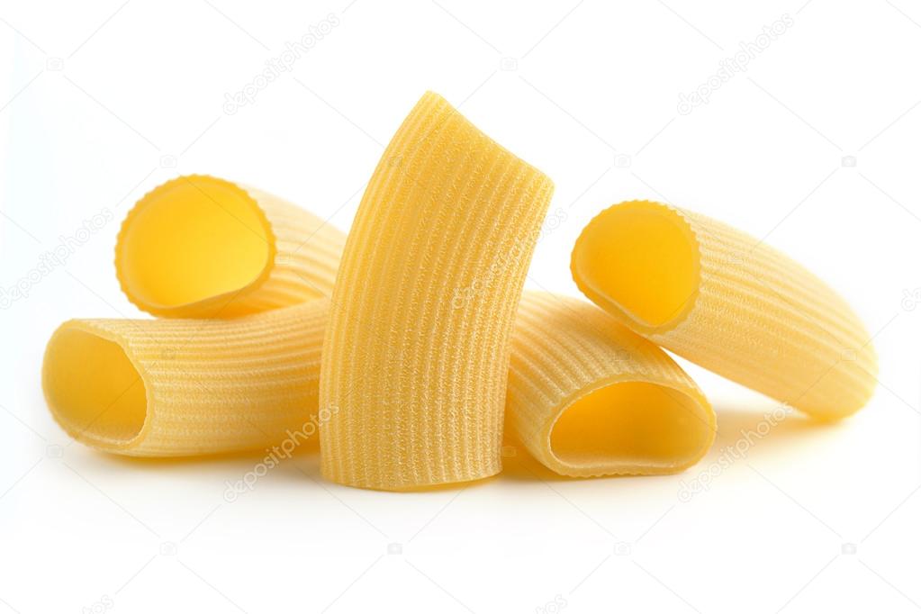 heap of italian pasta isolated on white background