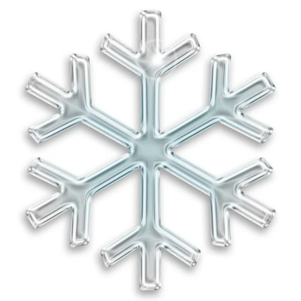 Iced snowflake illustration isolated on white background — Stock Photo, Image