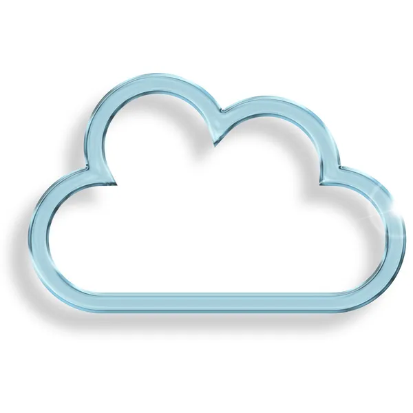 One blue glass cloud on white background — Stock Photo, Image