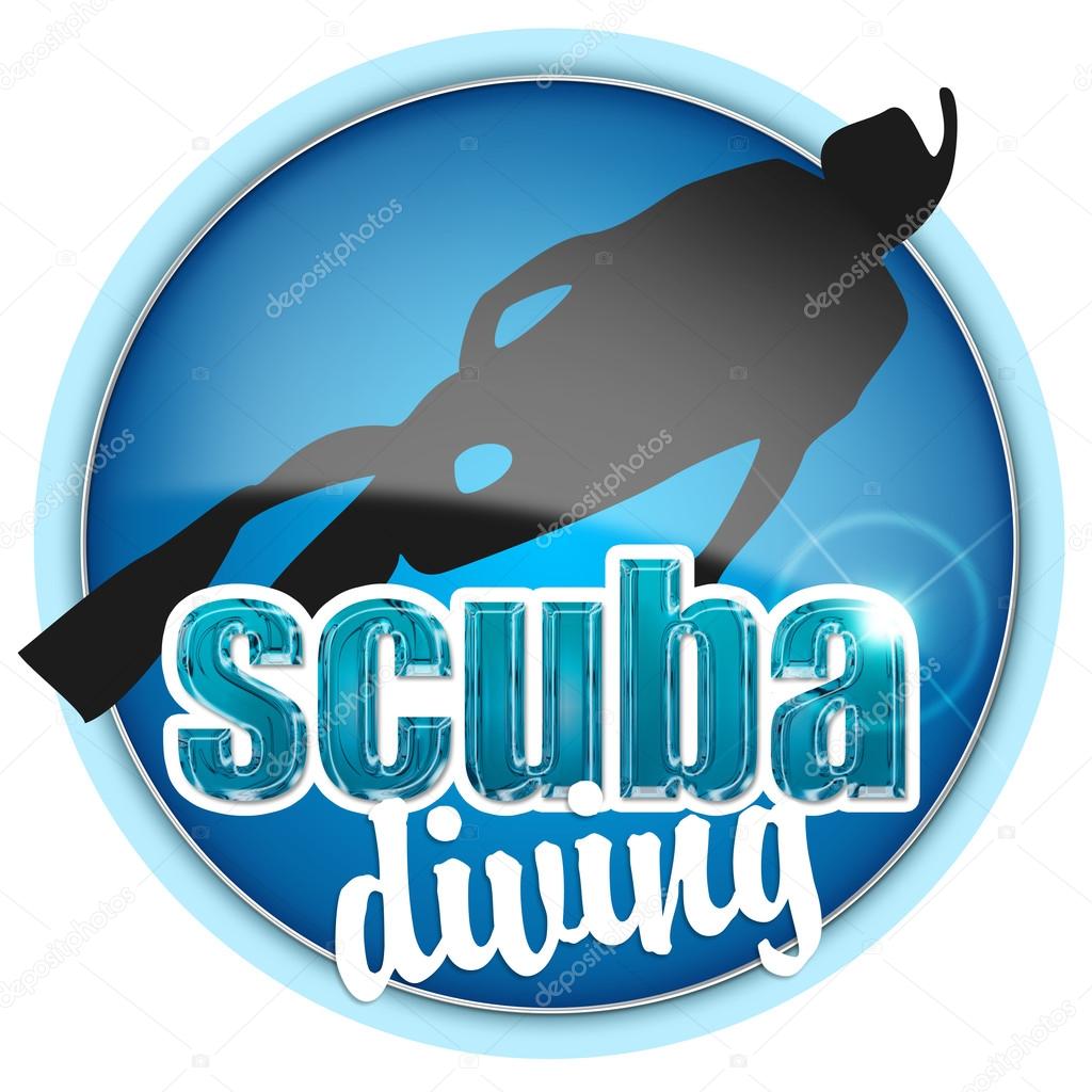 Illustration of scuba diving isolated on white background