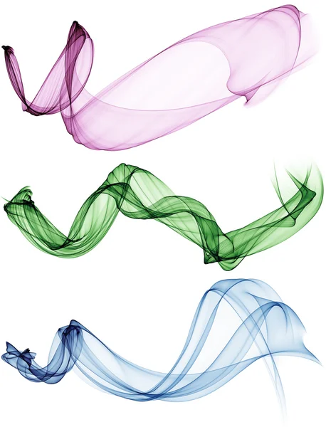 Set of violet, green and blue smoke backgrounds — Stock Photo, Image