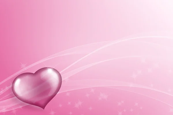 Shiny and transparent heart on a pink backdrop — Stock Photo, Image