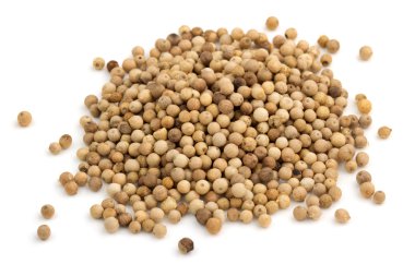 yığın izole beyaz zemin üzerine beyaz karabiber