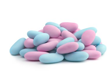Heap of pink and blue sugared almonds clipart