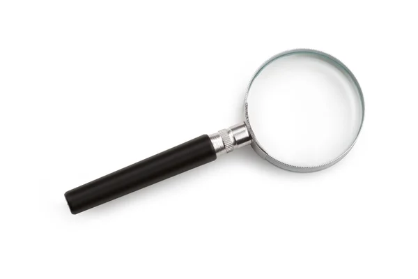 Single magnifying glass isolated on white background — Stock Photo, Image