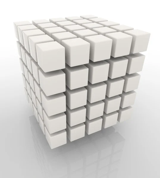 Structure of white cubes isolated on white background — Stock Photo, Image