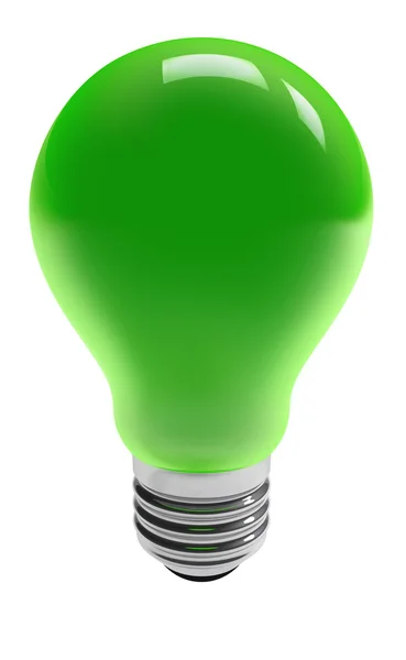 Green light bulb isolated on white background — Stock Photo, Image