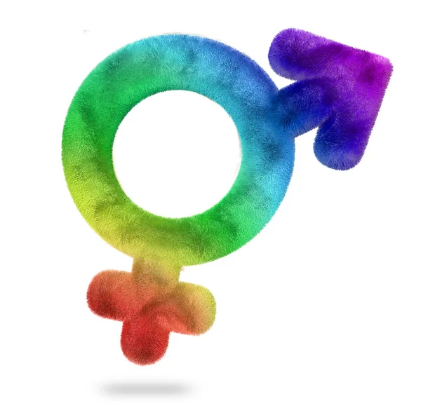 Vícebarevné bisexuální symbol na bílém pozadí — Stock fotografie