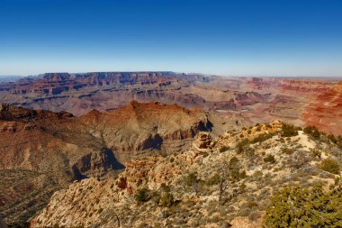 Büyük Kanyon 'un kenarından panoramik manzara, Arizona ABD