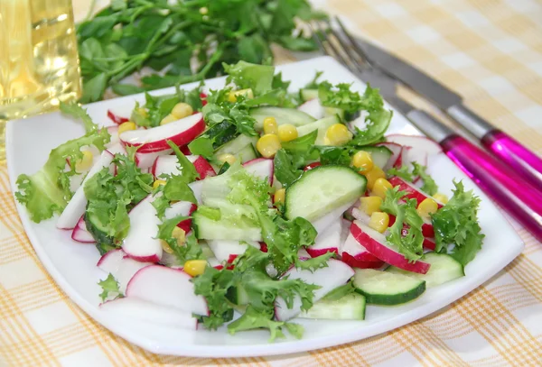 Insalata sul piatto — Foto Stock