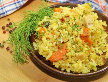 Risotto tavuk ve sebze ile