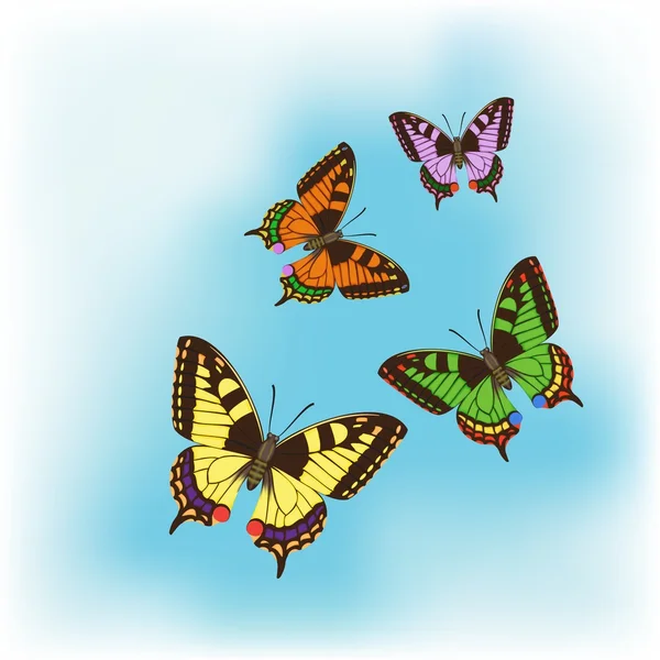 Mariposas coloridas — Vector de stock