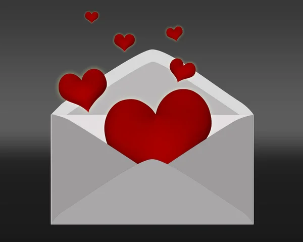 Envelope with hearts. — Stock Photo, Image