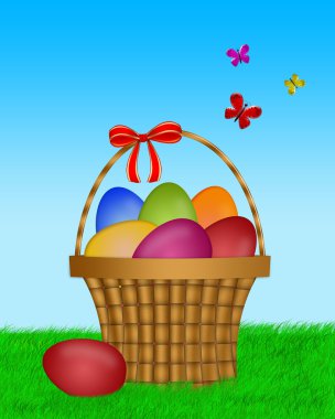 Paskalya yumurtalı sepet