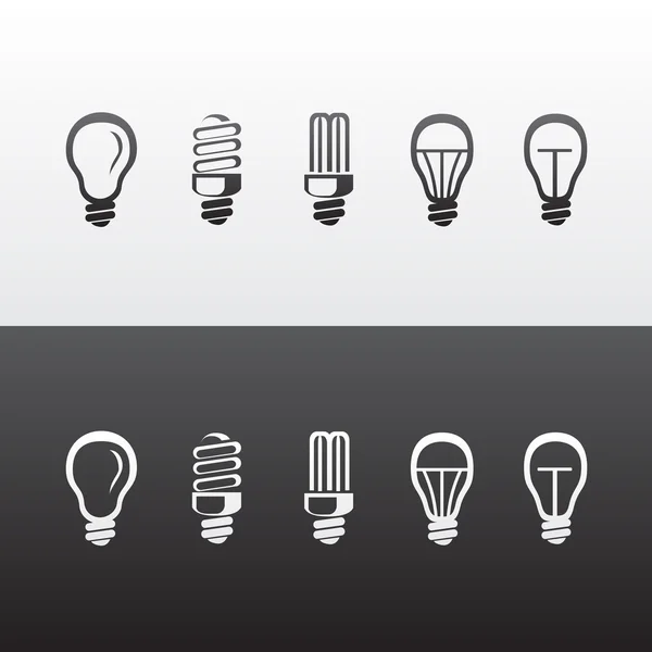 Set of Vector Light Bulbs Icons — Stock Vector