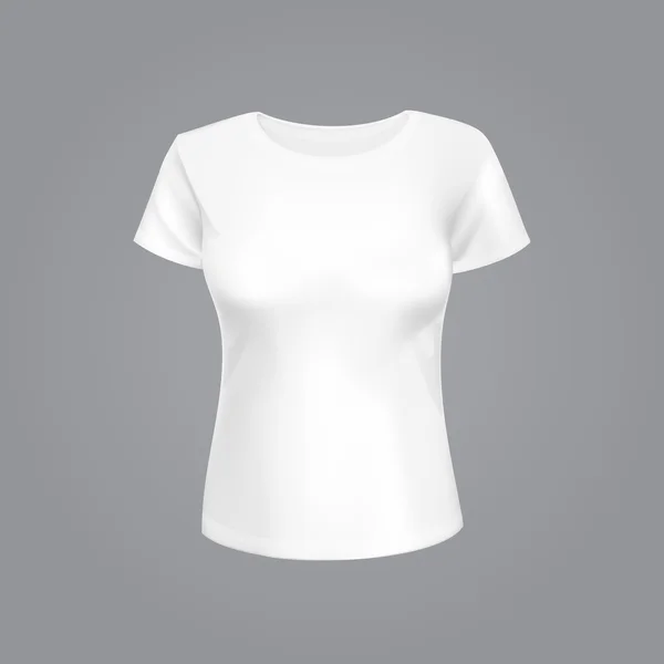 Ilustração vetorial de t-shirt branca das mulheres — Vetor de Stock