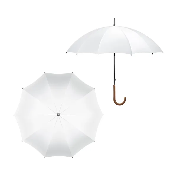 Ilustración vectorial de paraguas blanco en blanco Vectores de stock libres de derechos
