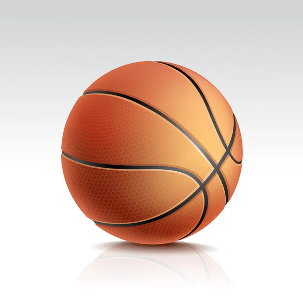Pallone da basket isolato vettoriale su sfondo bianco — Vettoriale Stock