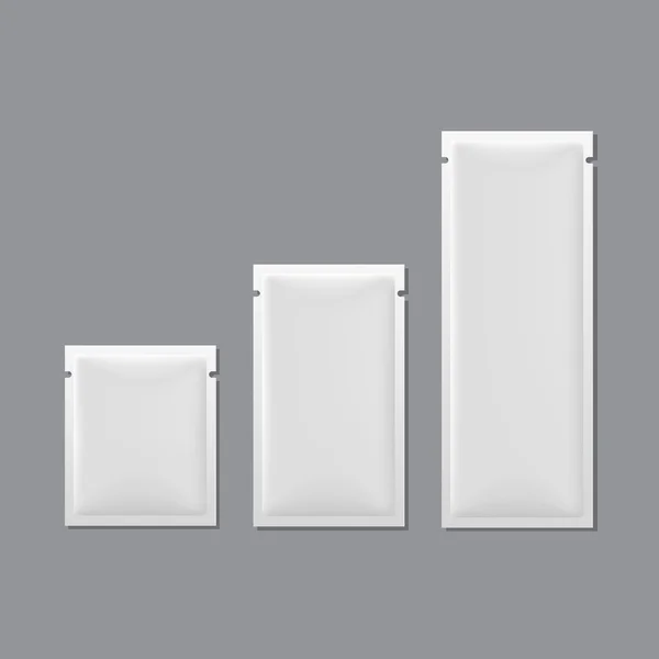 Conjunto de vectores de empaquetado de sobres blancos en blanco Vectores de stock libres de derechos