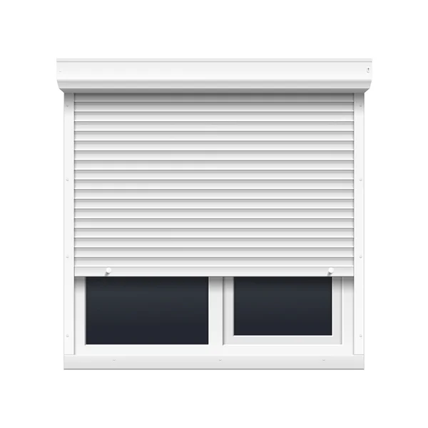 Ventana vectorial con persianas enrollables — Vector de stock