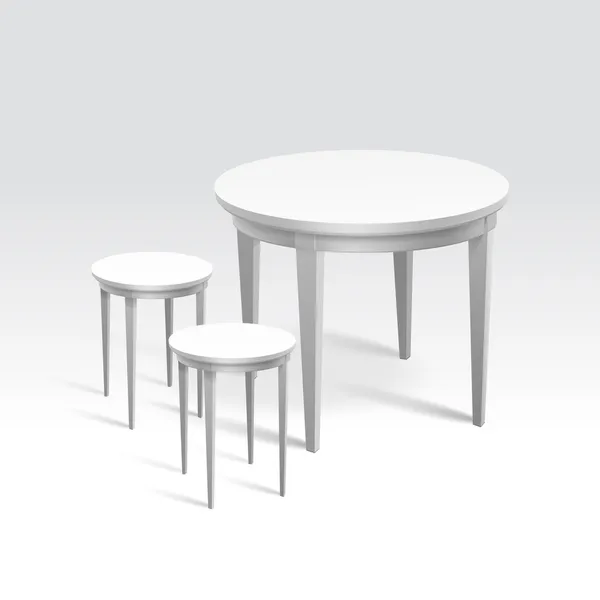 ベクトルの空のラウンド テーブル 2 つの椅子 — ストックベクタ