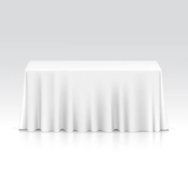 Vector mesa rectangular vacía con mantel — Vector de stock