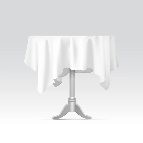 Table ronde vide vectorielle avec nappe — Image vectorielle