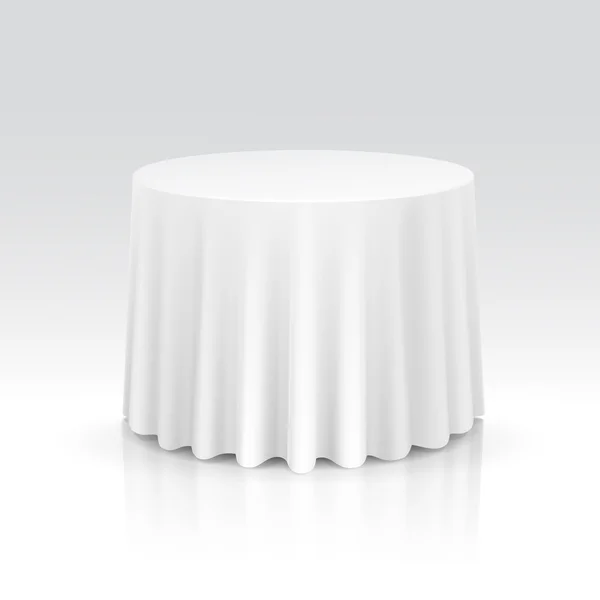 vektör boş yuvarlak masa masa örtüsü ile