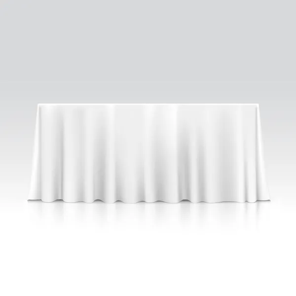 Vector Empty Rectangular Table with Tablecloth Stock Illustration