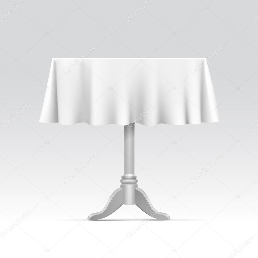 Vector Empty Square Table with Tablecloth