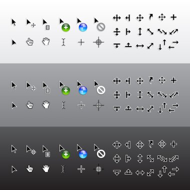 Vector Set of Isolated Mouse Pointer Cursors clipart
