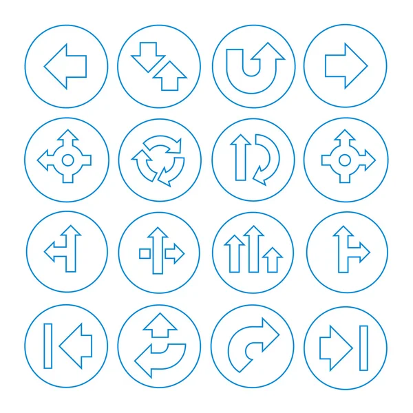 Ensemble vectoriel d'icônes flèches isolées sur blanc — Image vectorielle
