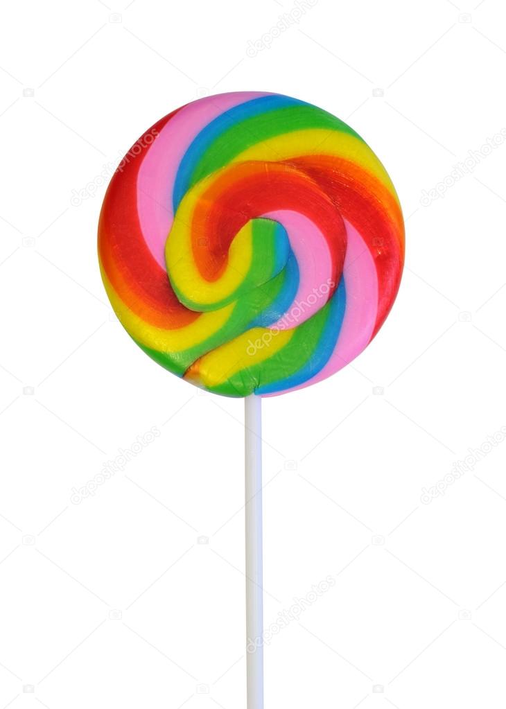 Colourful lollipop isolated on white background