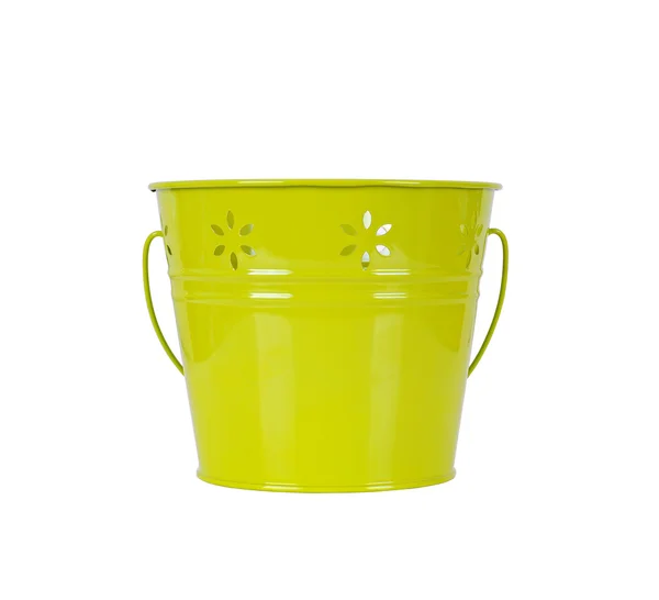 Green bucket isolated on white background — Stock Photo, Image