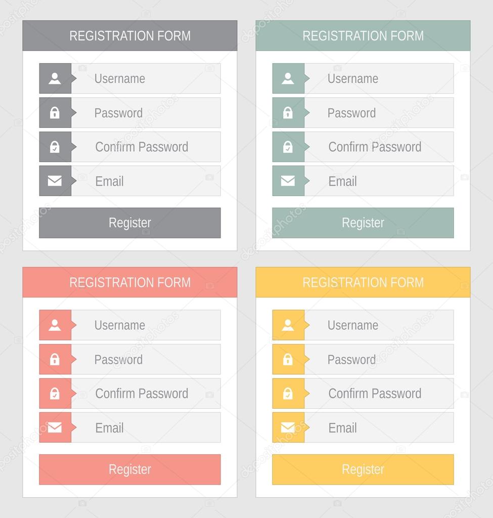 Registration form, flat design
